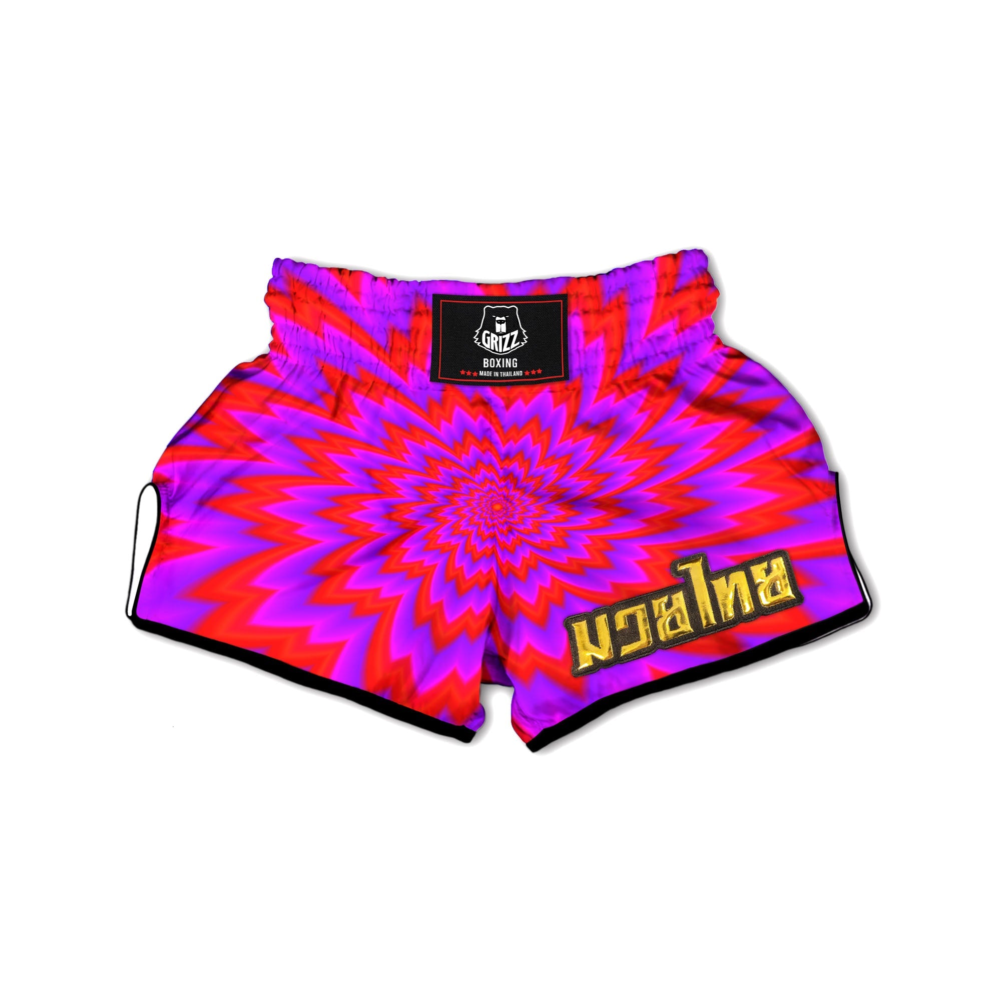 Optical Illusion Spiky Psychedelic Muay Thai Boxing Shorts-grizzshop
