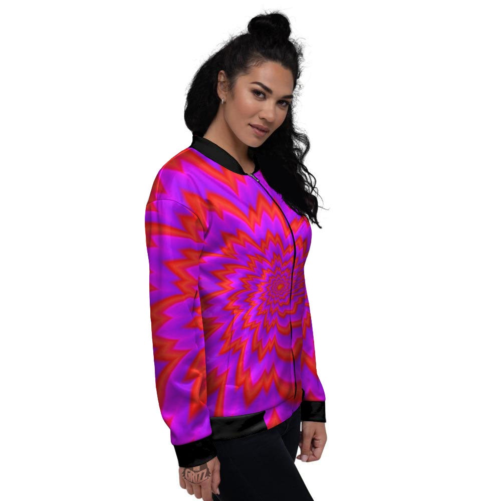 Optical Illusion Spiky Psychedelic Women's Bomber Jacket-grizzshop