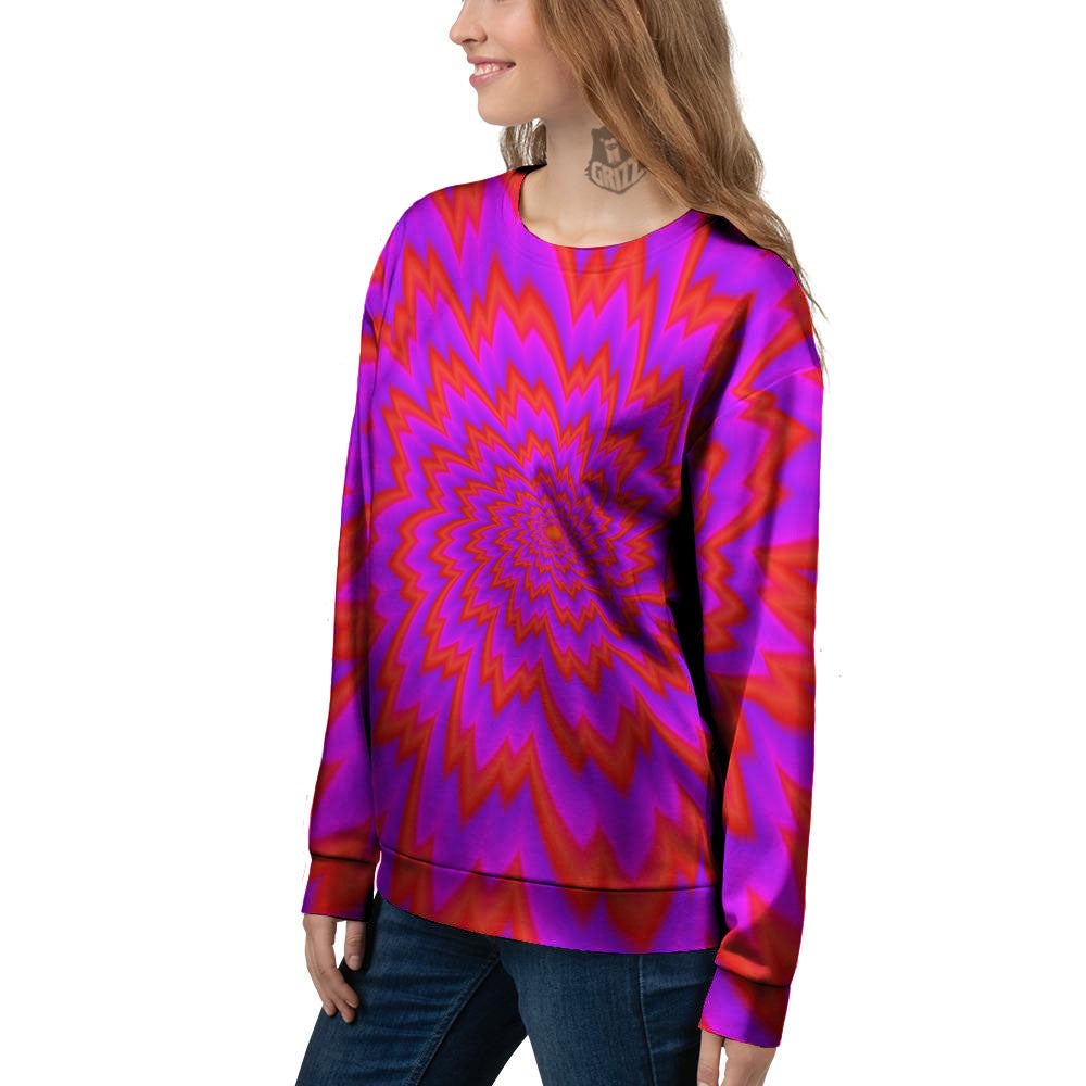 Optical Illusion Spiky Psychedelic Women's Sweatshirt-grizzshop