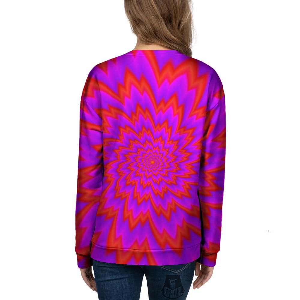 Optical Illusion Spiky Psychedelic Women's Sweatshirt-grizzshop