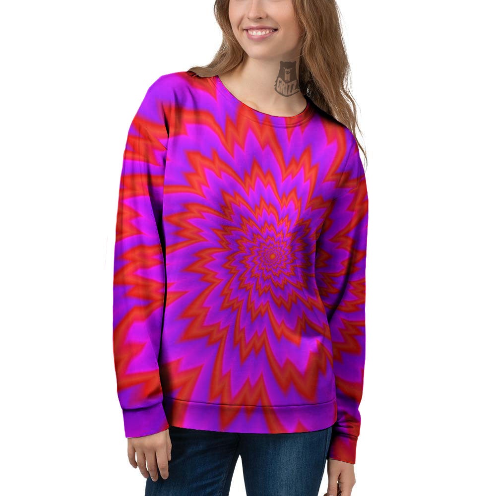 Optical Illusion Spiky Psychedelic Women's Sweatshirt-grizzshop