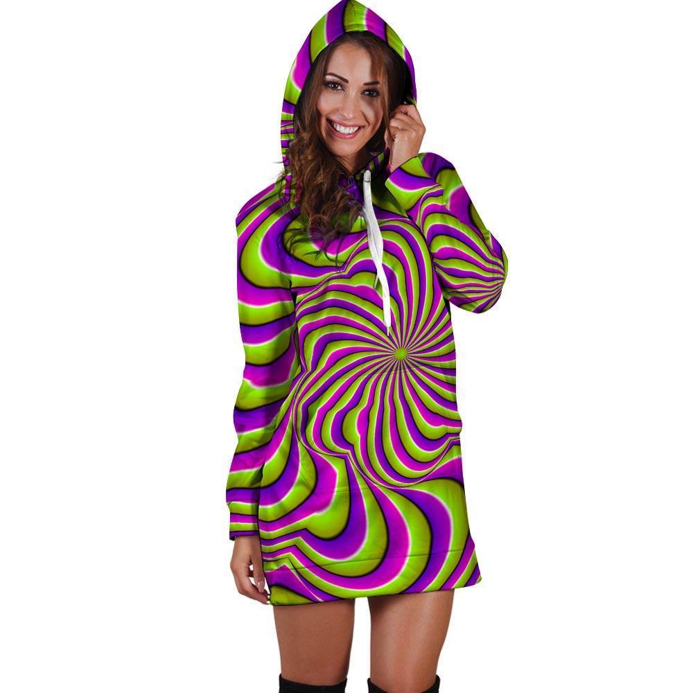 Optical illusion Abstract Hoodie Dress-grizzshop