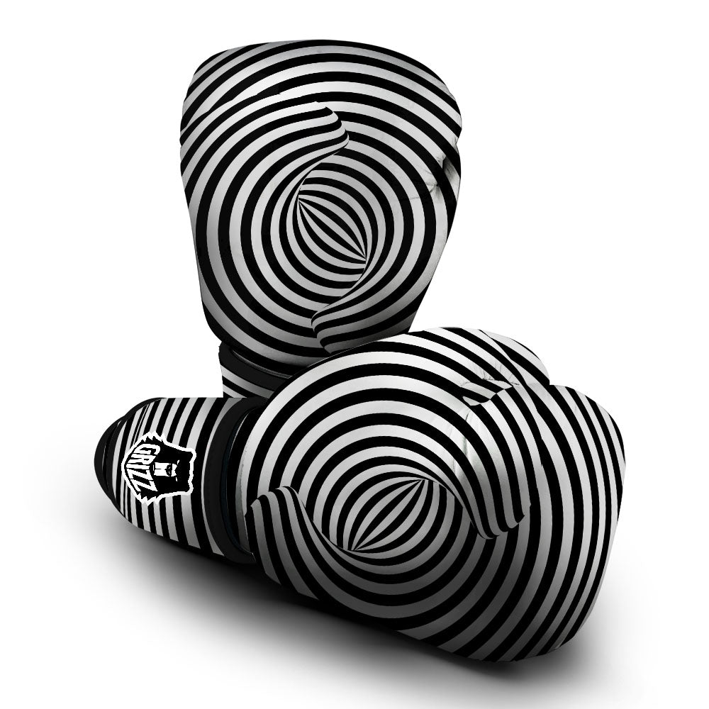 Optical illusion Black And White Print Boxing Gloves-grizzshop