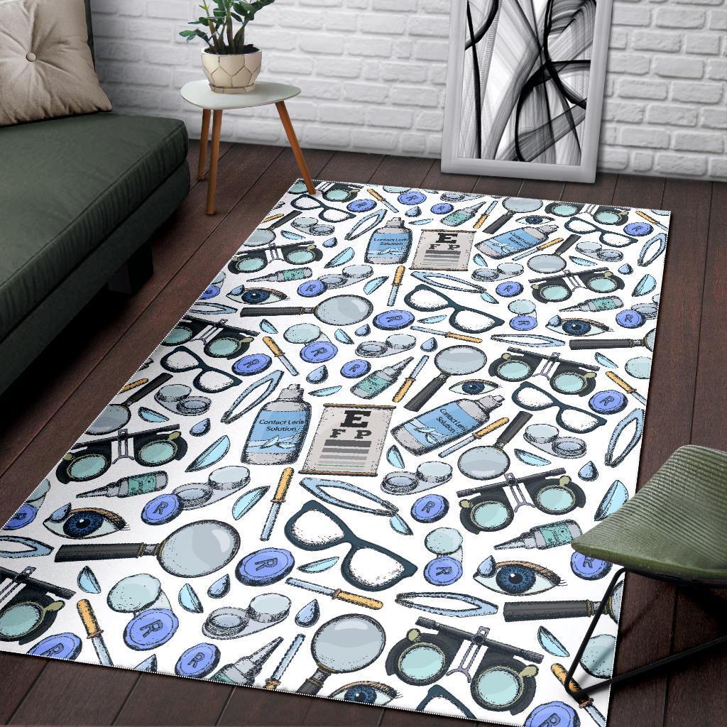 Optometry Pattern Print Floor Mat-grizzshop