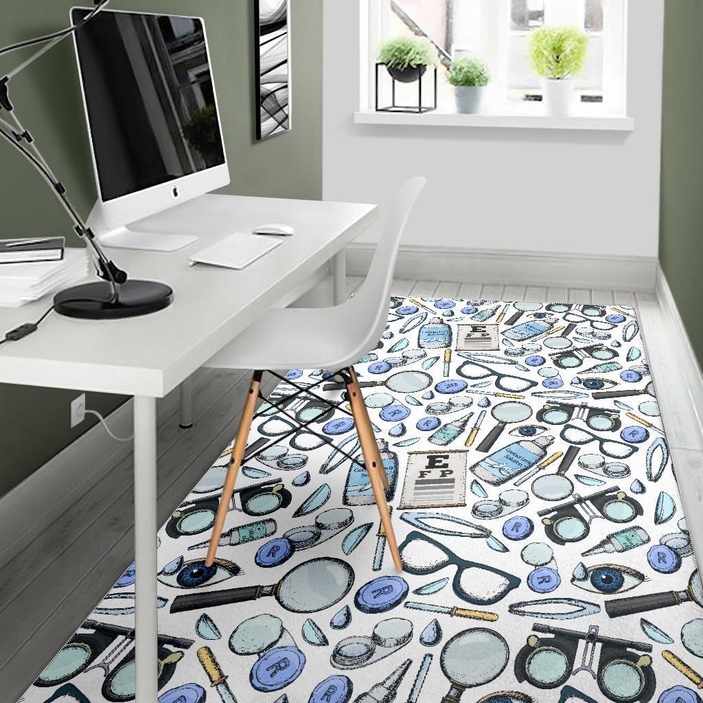 Optometry Pattern Print Floor Mat-grizzshop