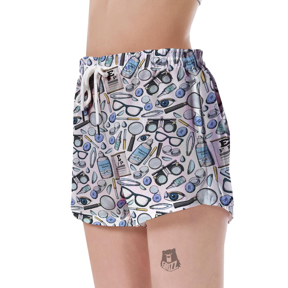 Optometry Pattern Print Women's Shorts-grizzshop
