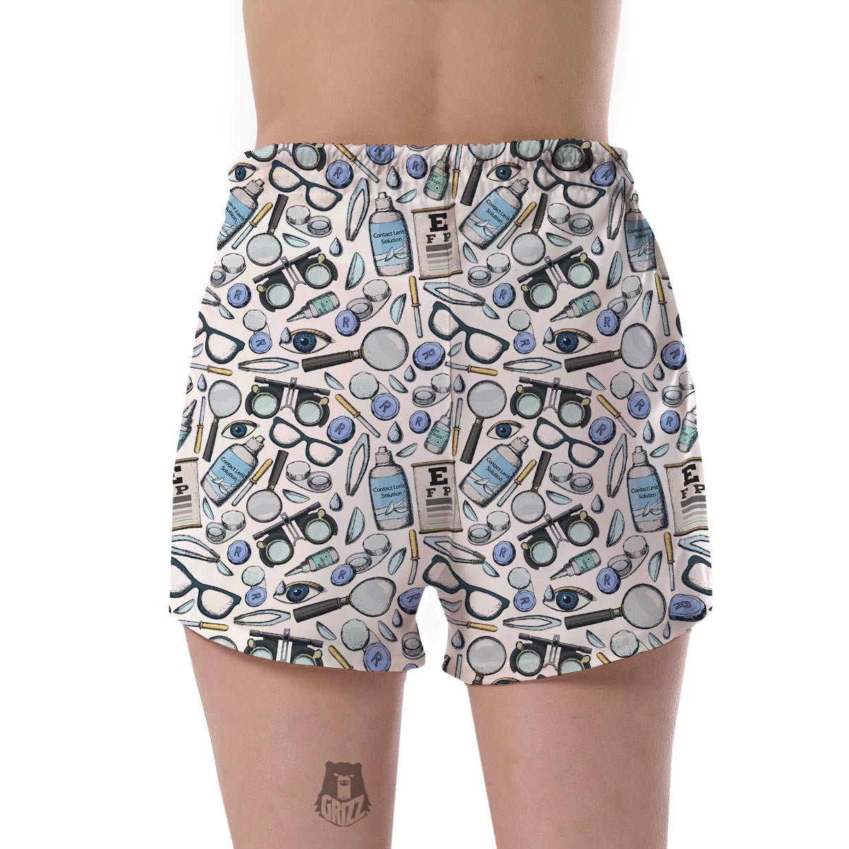 Optometry Pattern Print Women's Shorts-grizzshop