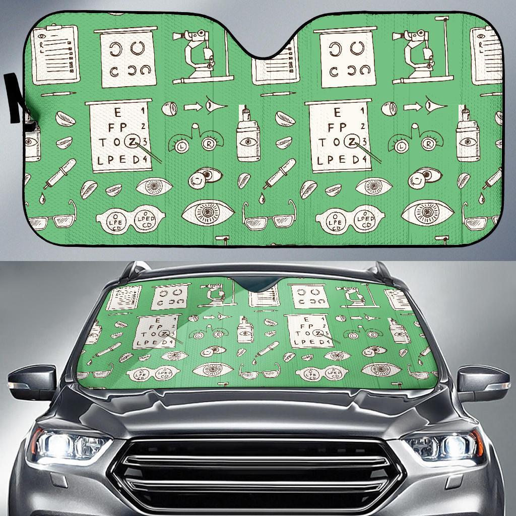 Optometry Print Pattern Car Sun Shade-grizzshop