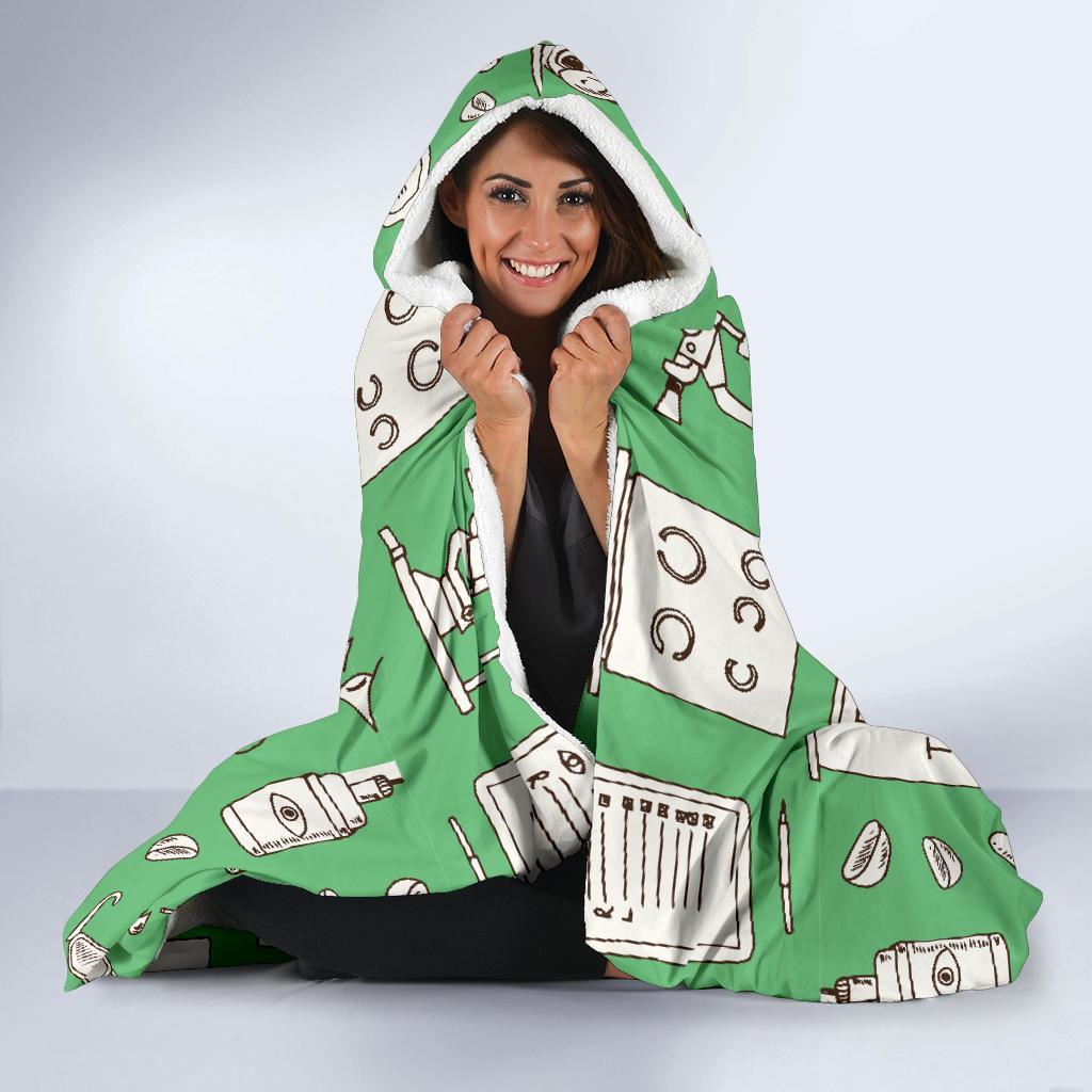 Optometry Print Pattern Hooded Blanket-grizzshop