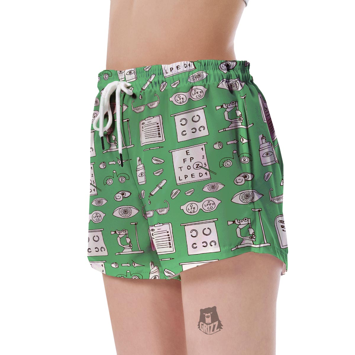 Optometry Print Pattern Women's Shorts-grizzshop