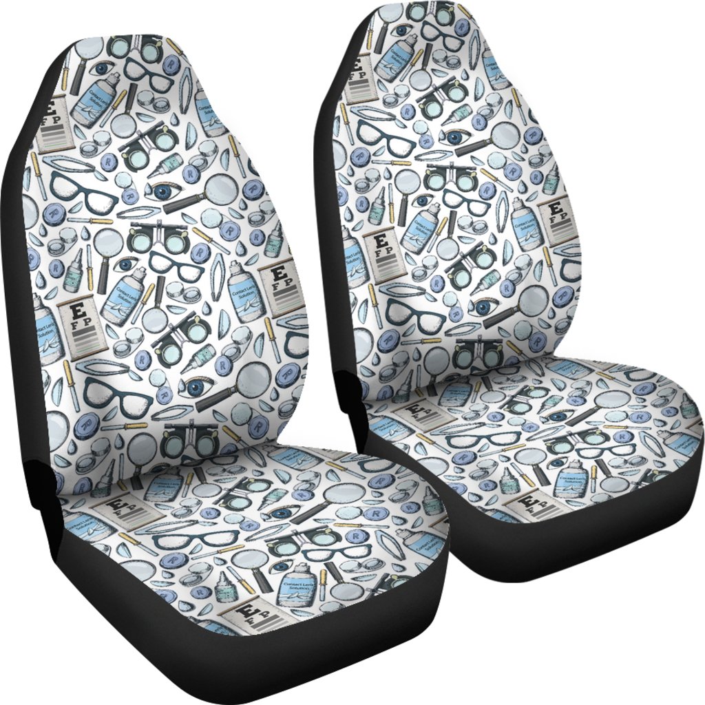 Optometry Pattern Print Universal Fit Car Seat Cover-grizzshop