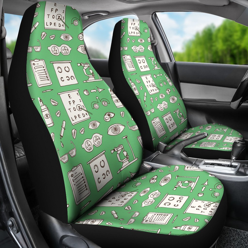Optometry Print Pattern Universal Fit Car Seat Cover-grizzshop