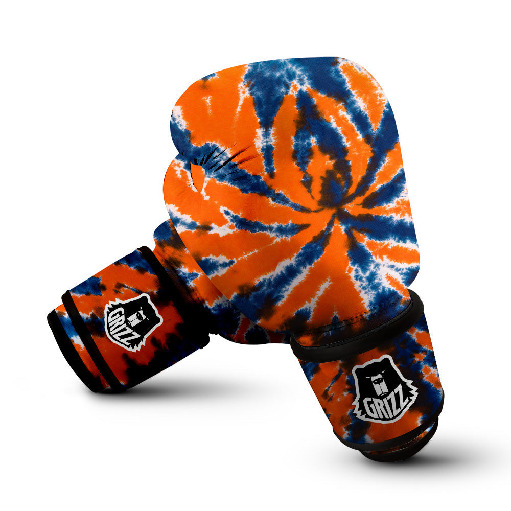 Orange And Blue Tie Dye Spider Print Boxing Gloves-grizzshop