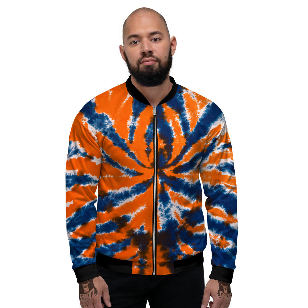 Tie Dye Blue Men's Bomber Jacket main image 1
