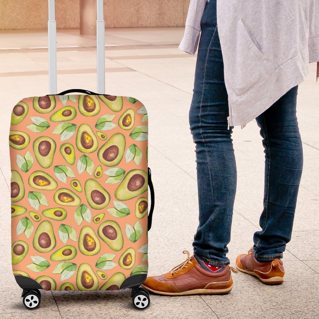 Orange Avocado Pattern Print Luggage Cover Protector-grizzshop