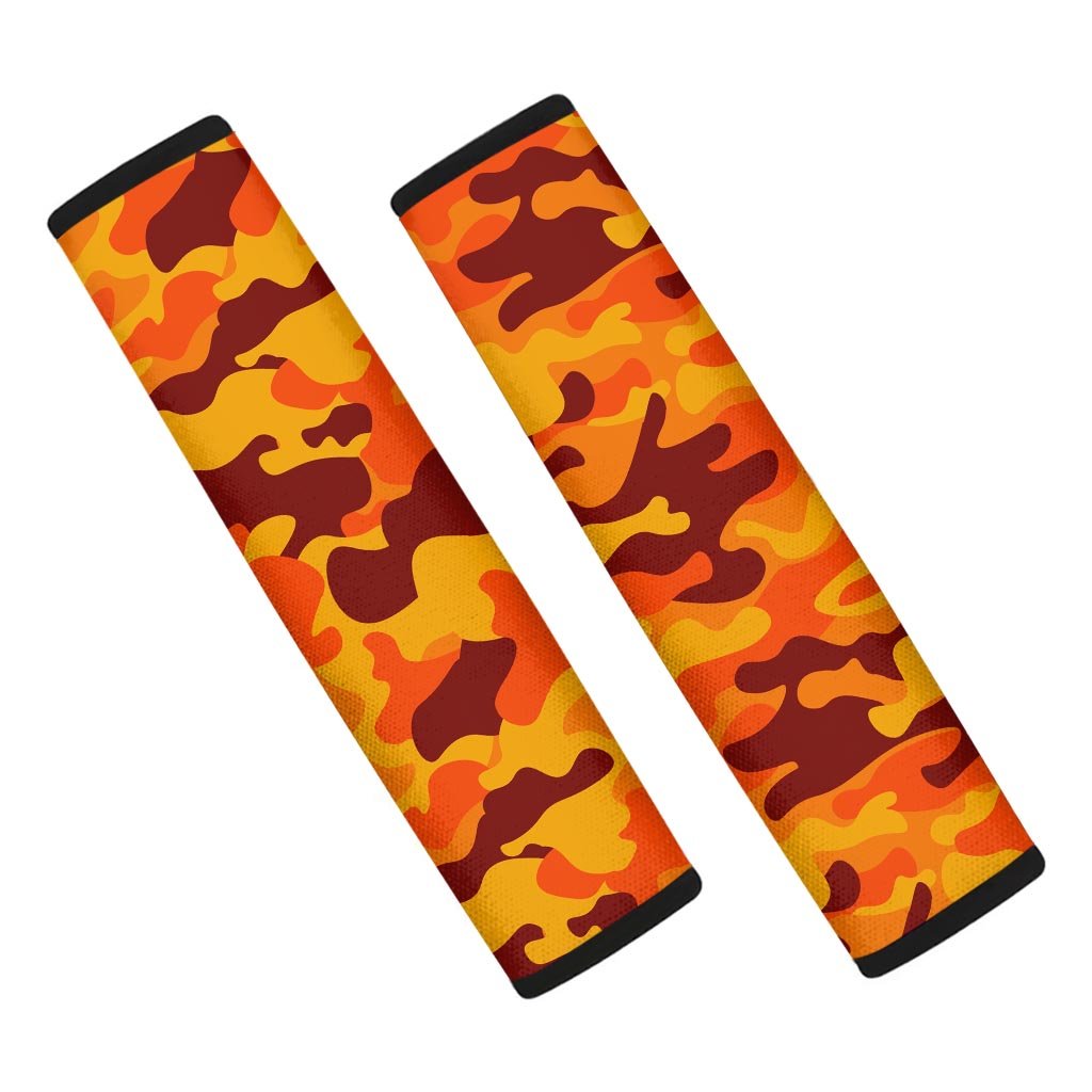 Orange Camo Print Seat Belt Cover-grizzshop