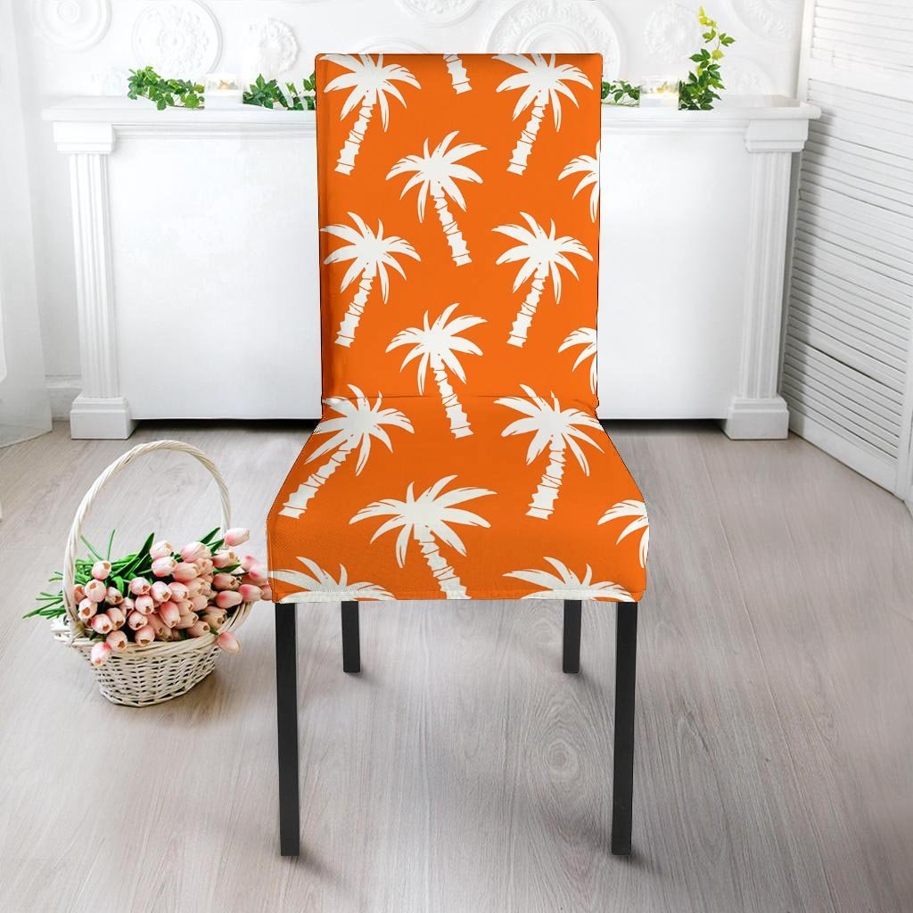 Orange Hawaiian Palm Tree Print Chair Cover-grizzshop