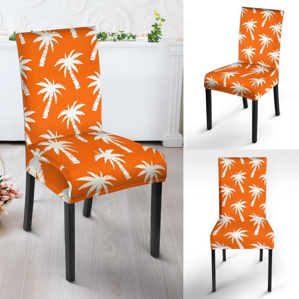 Orange Hawaiian Palm Tree Print Chair Cover-grizzshop
