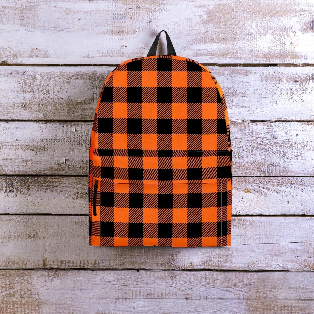 Orange Plaid Backpack-grizzshop