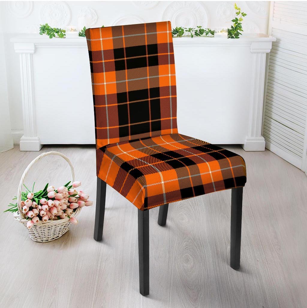 Orange Plaid Tartan Chair Cover-grizzshop