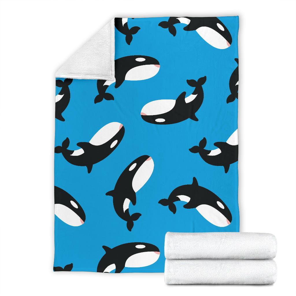 Orca Killer Whale Pattern Print Blanket-grizzshop