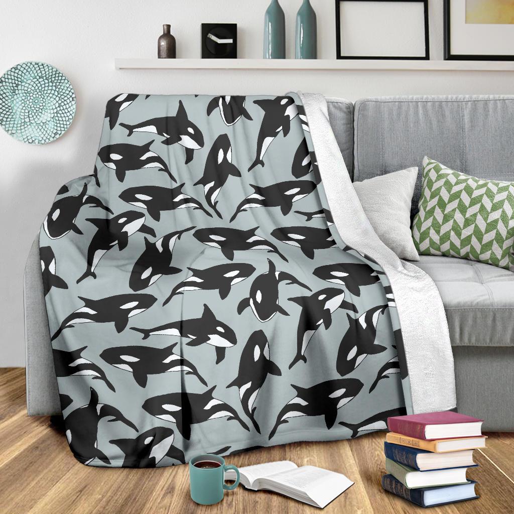 Orca Killer Whale Print Pattern Blanket-grizzshop