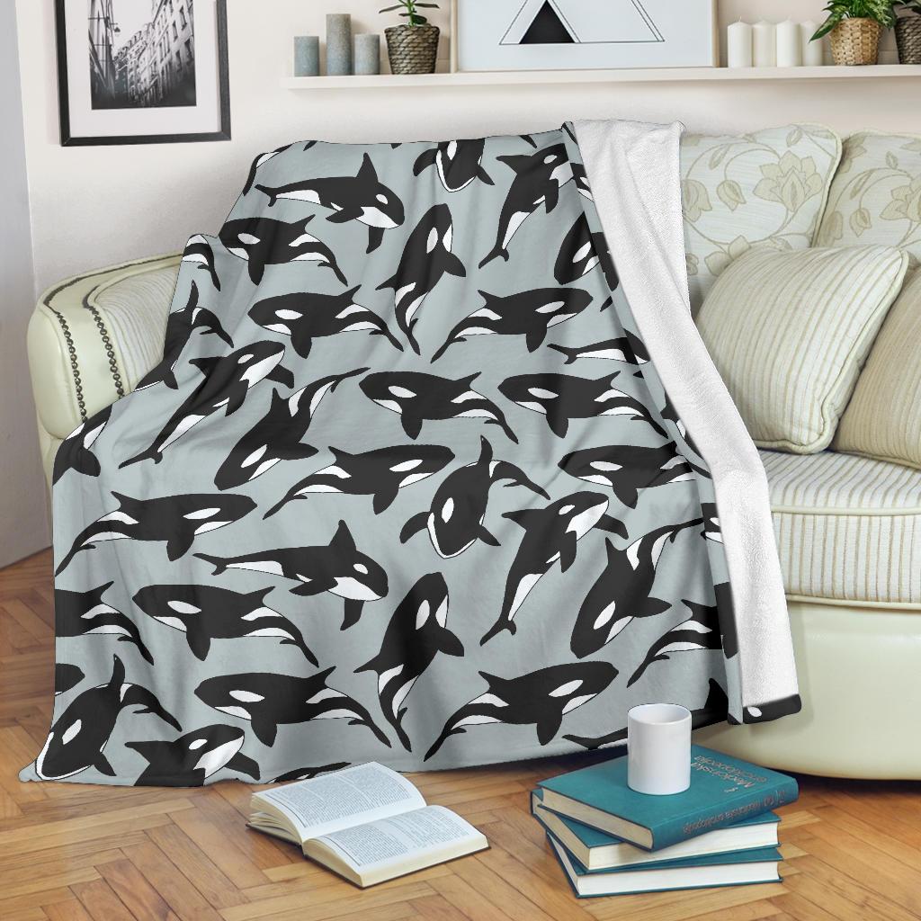 Orca Killer Whale Print Pattern Blanket-grizzshop