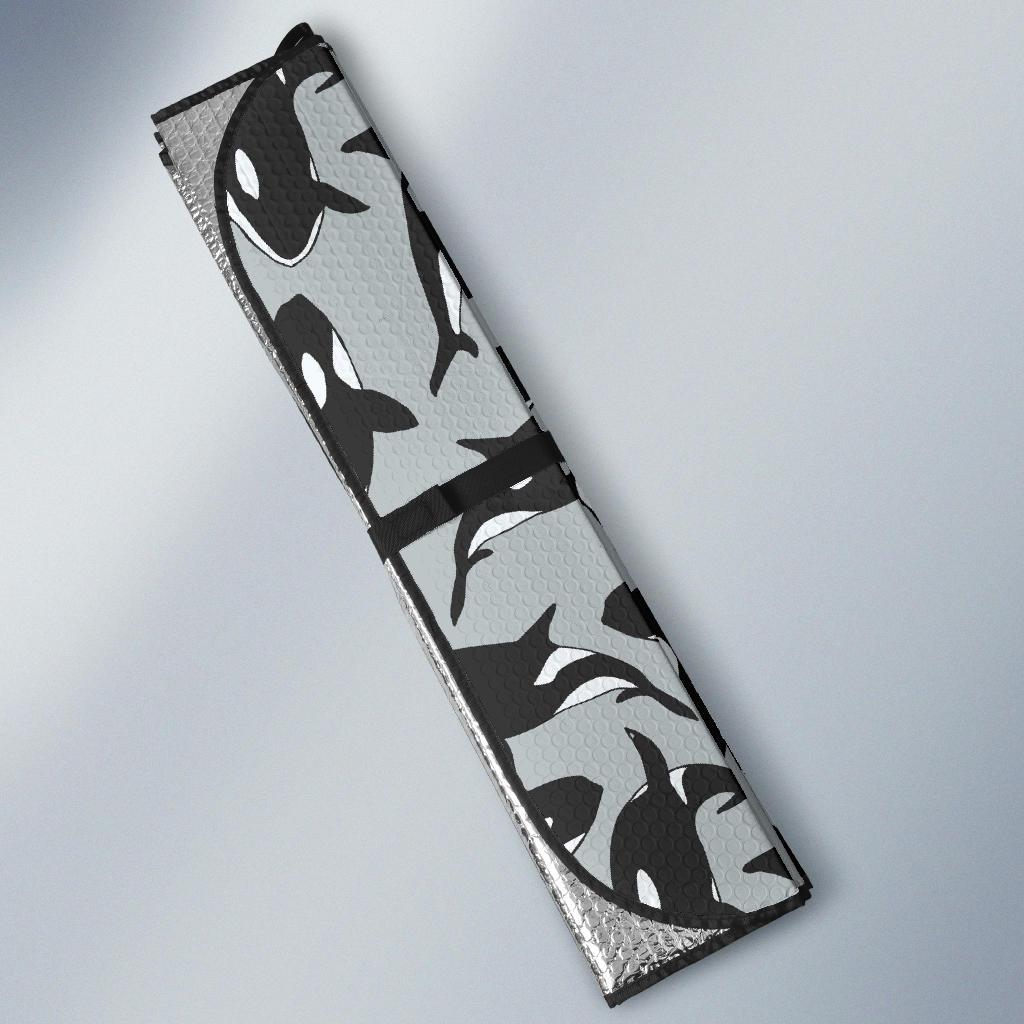 Orca Killer Whale Print Pattern Car Sun Shade-grizzshop