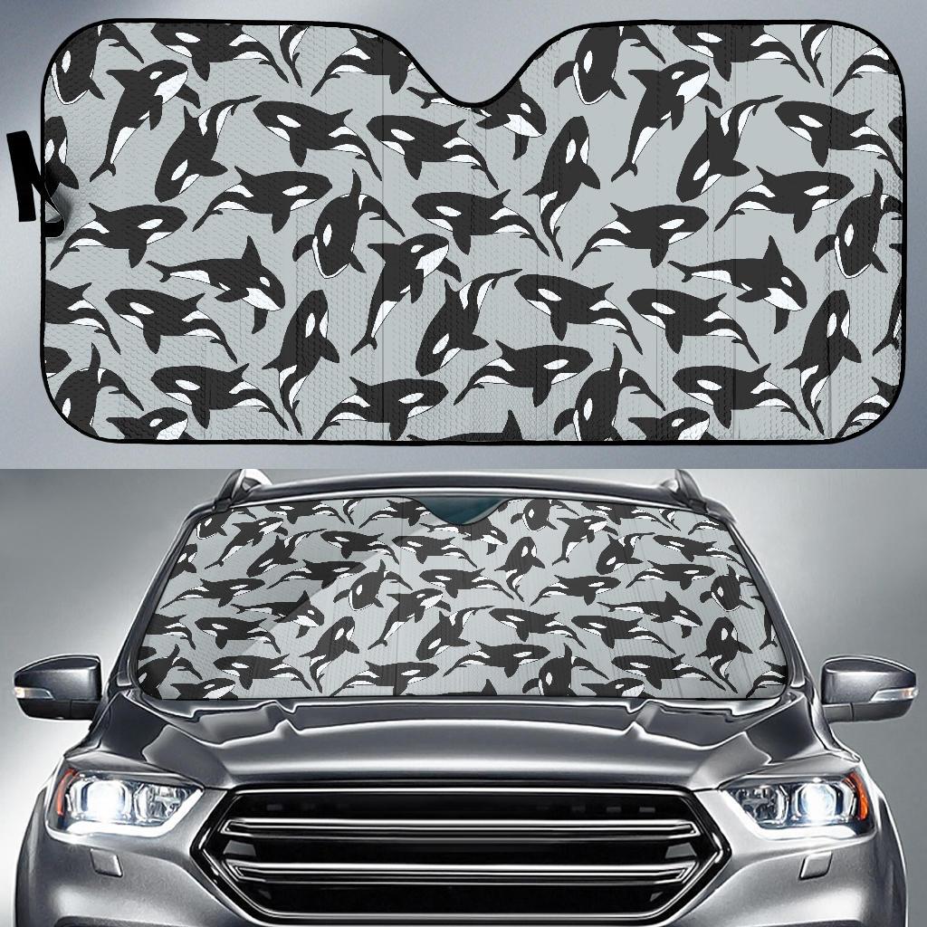 Orca Killer Whale Print Pattern Car Sun Shade-grizzshop
