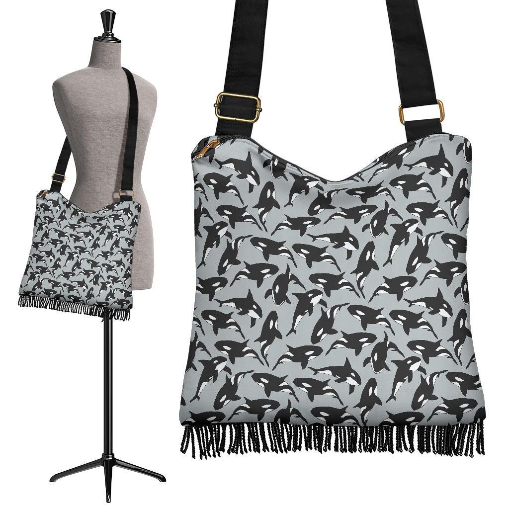 Orca Killer Whale Print Pattern Crossbody Bags-grizzshop