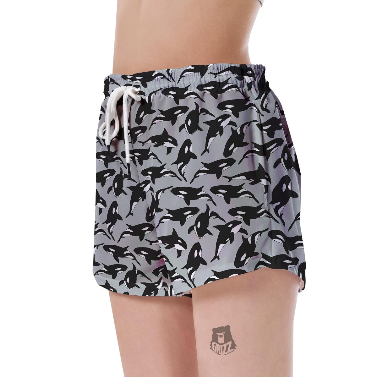 Orca Killer Whale Print Pattern Women's Shorts-grizzshop