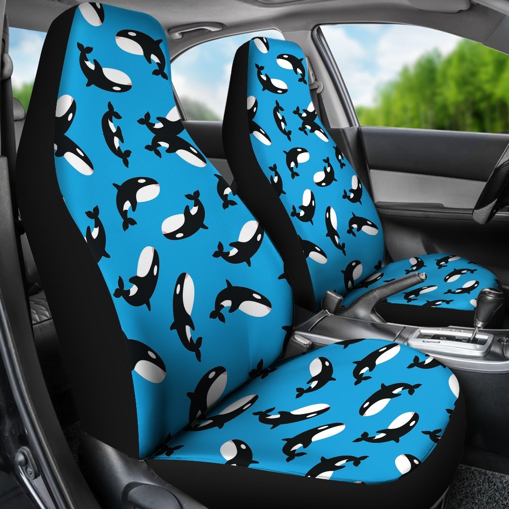 Orca Killer Whale Pattern Print Universal Fit Car Seat Cover-grizzshop