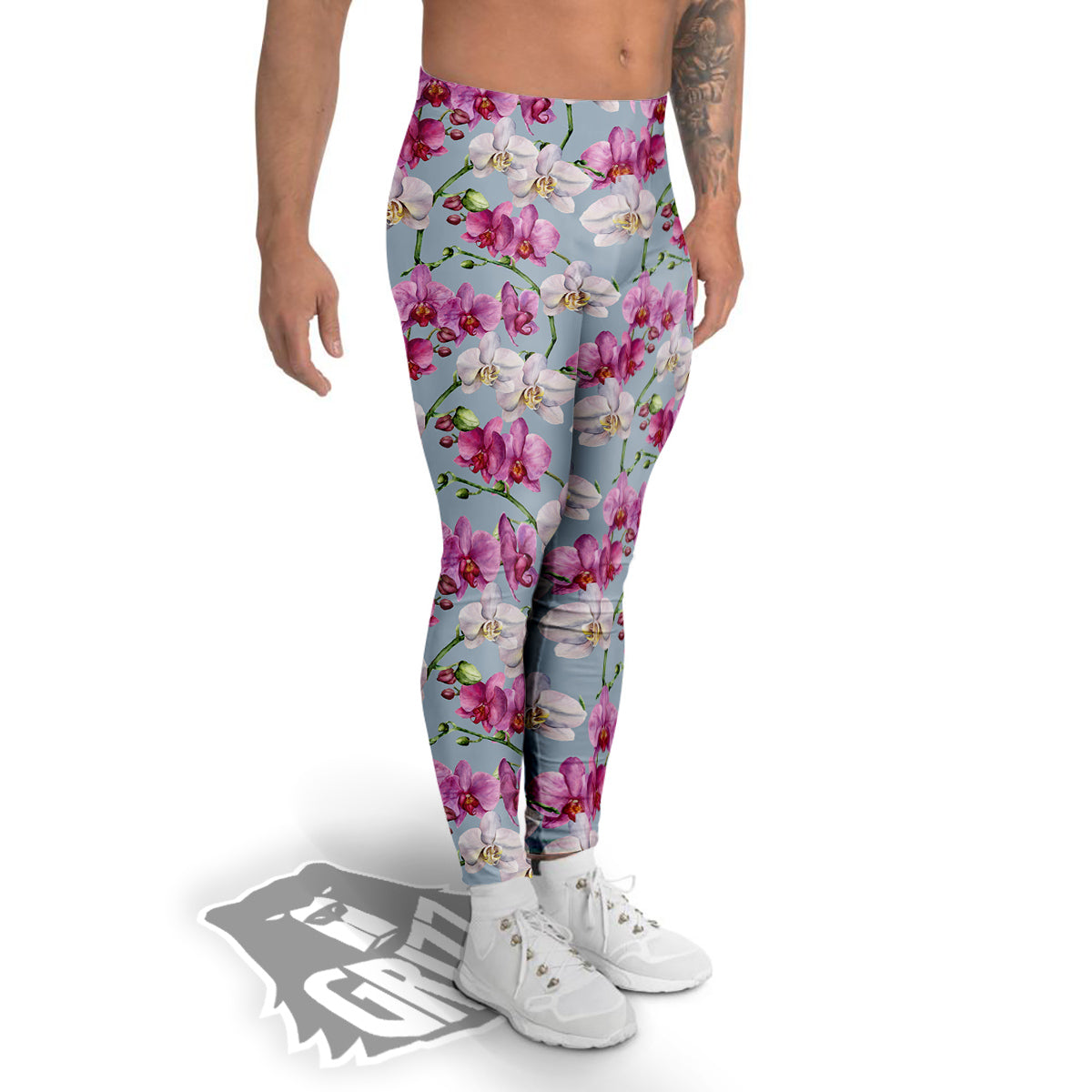 Orchid Cute Print Men's Leggings-grizzshop