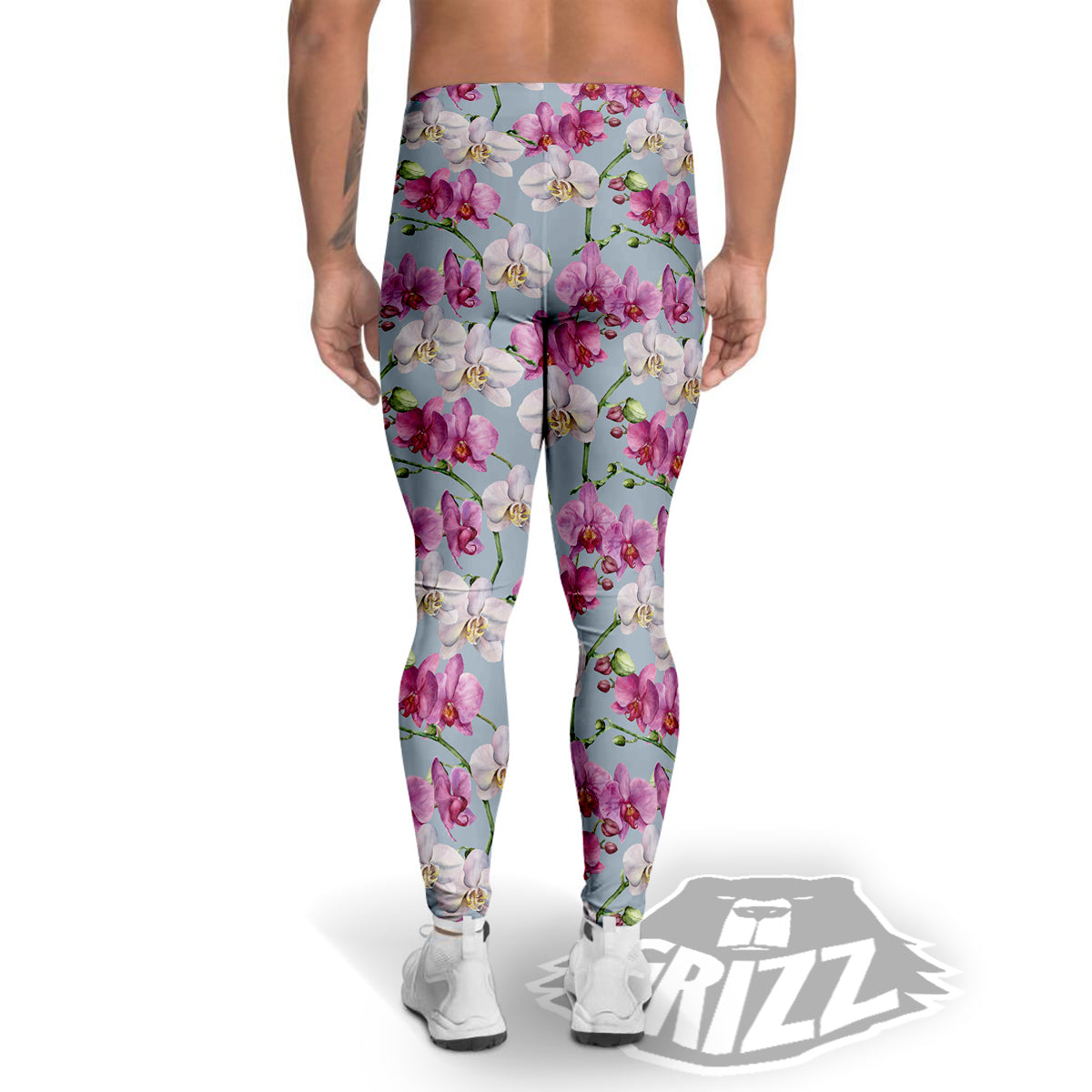 Orchid Cute Print Men's Leggings-grizzshop