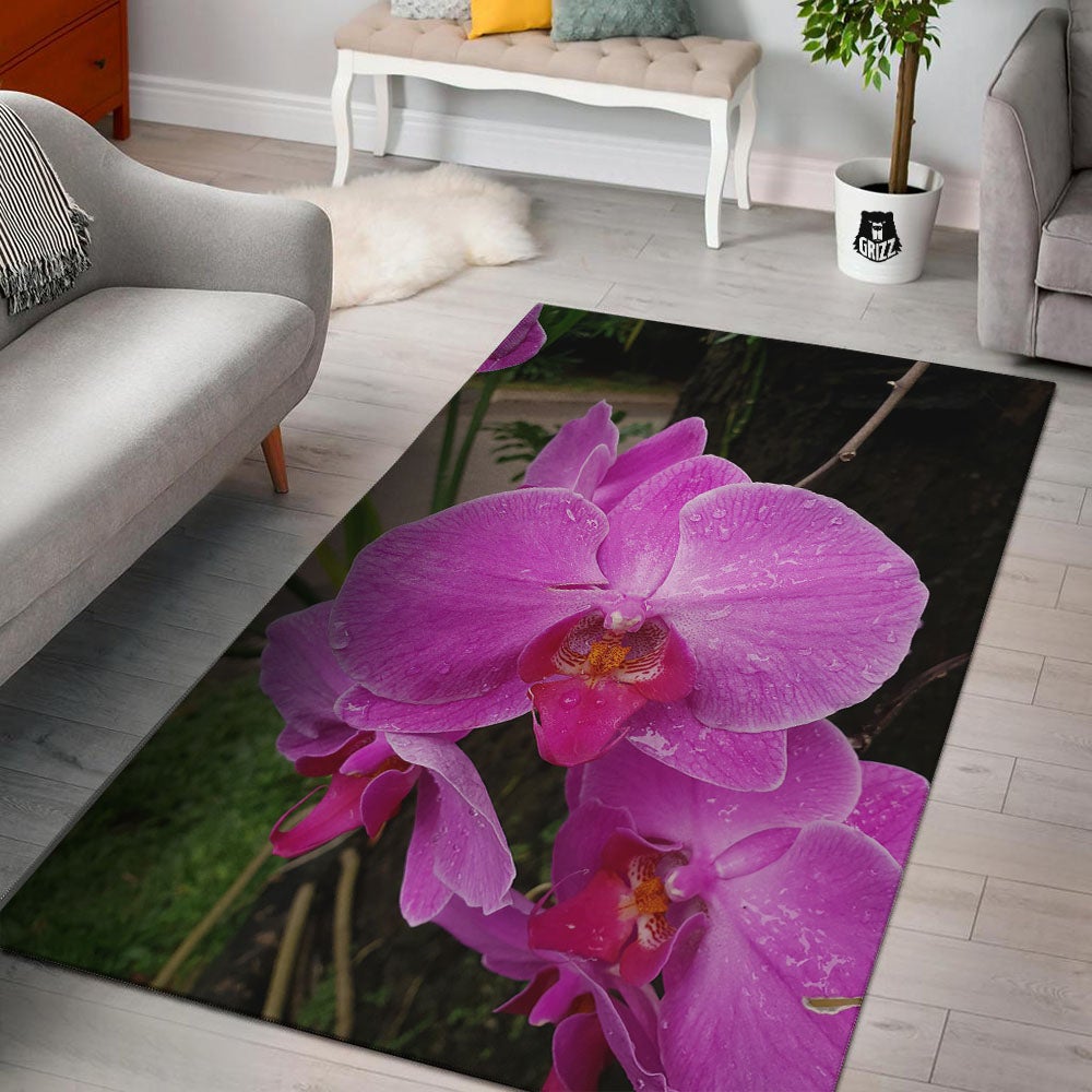 Orchid Flower Magenta Print Floor Mat-grizzshop