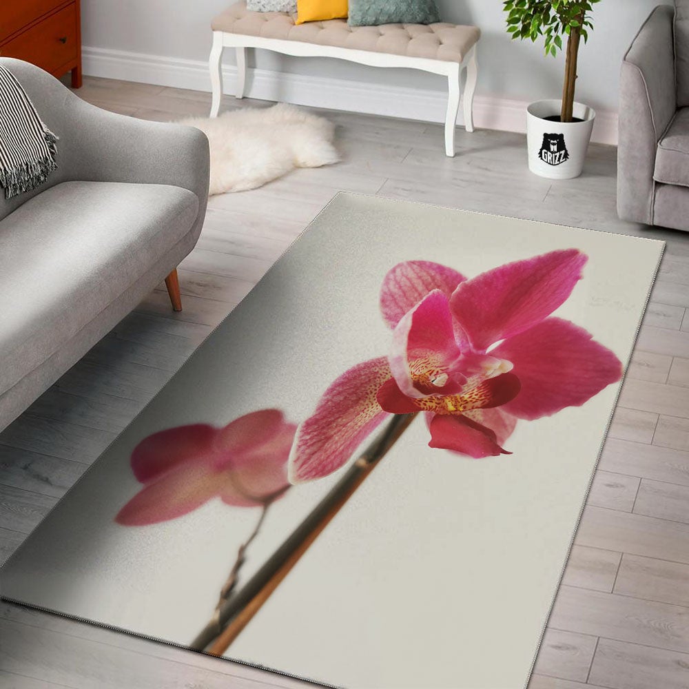 Orchid Flower Pink Print Floor Mat-grizzshop