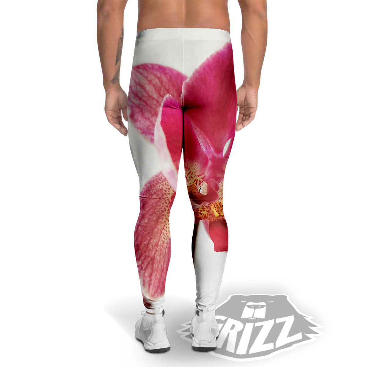 Orchid Flower Pink Print Men's Leggings-grizzshop