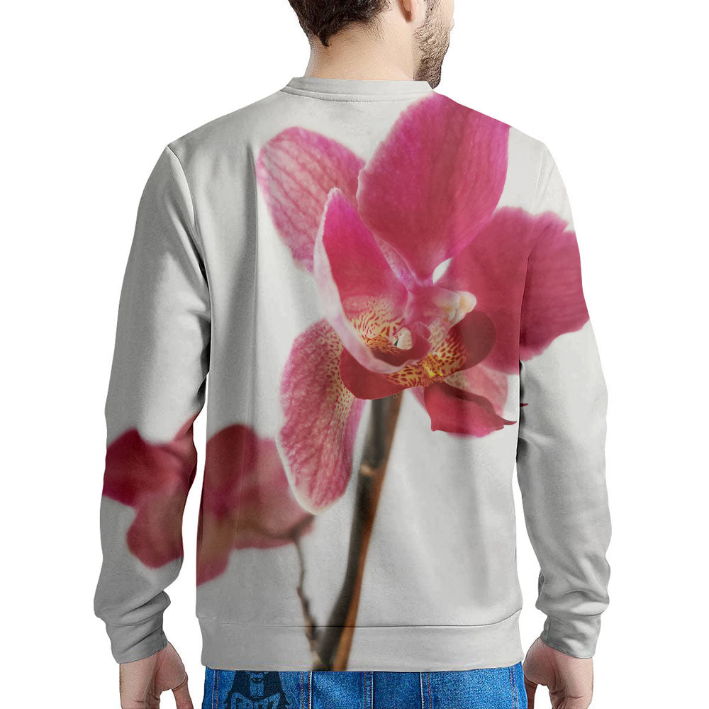 Orchid Flower Pink Print Men's Sweatshirt-grizzshop