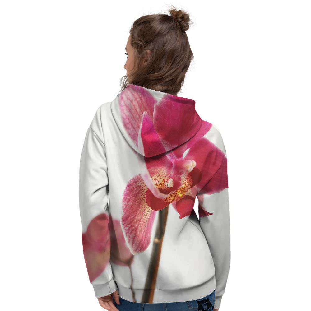 Orchid Flower Pink Print Women's Hoodie-grizzshop