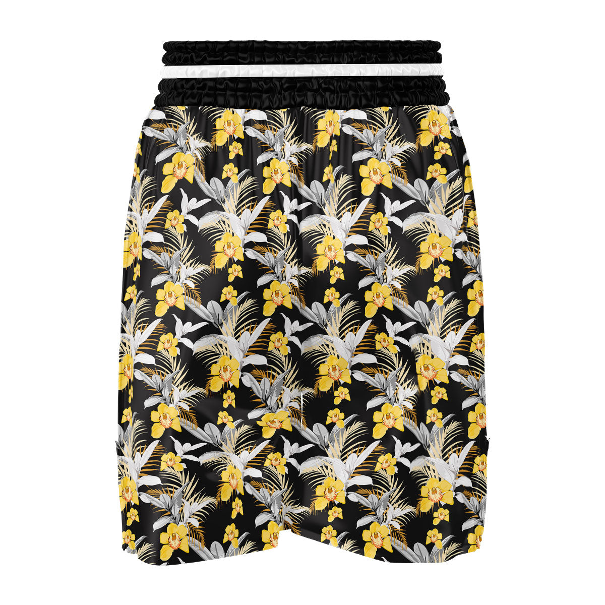 Orchid Yellow Print Pattern Boxing Shorts-grizzshop