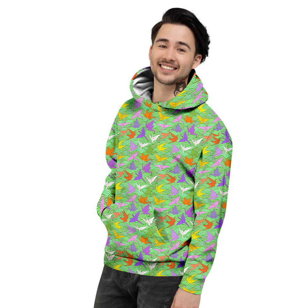 Origami Bird Colorful Print Pattern Men's Hoodie-grizzshop