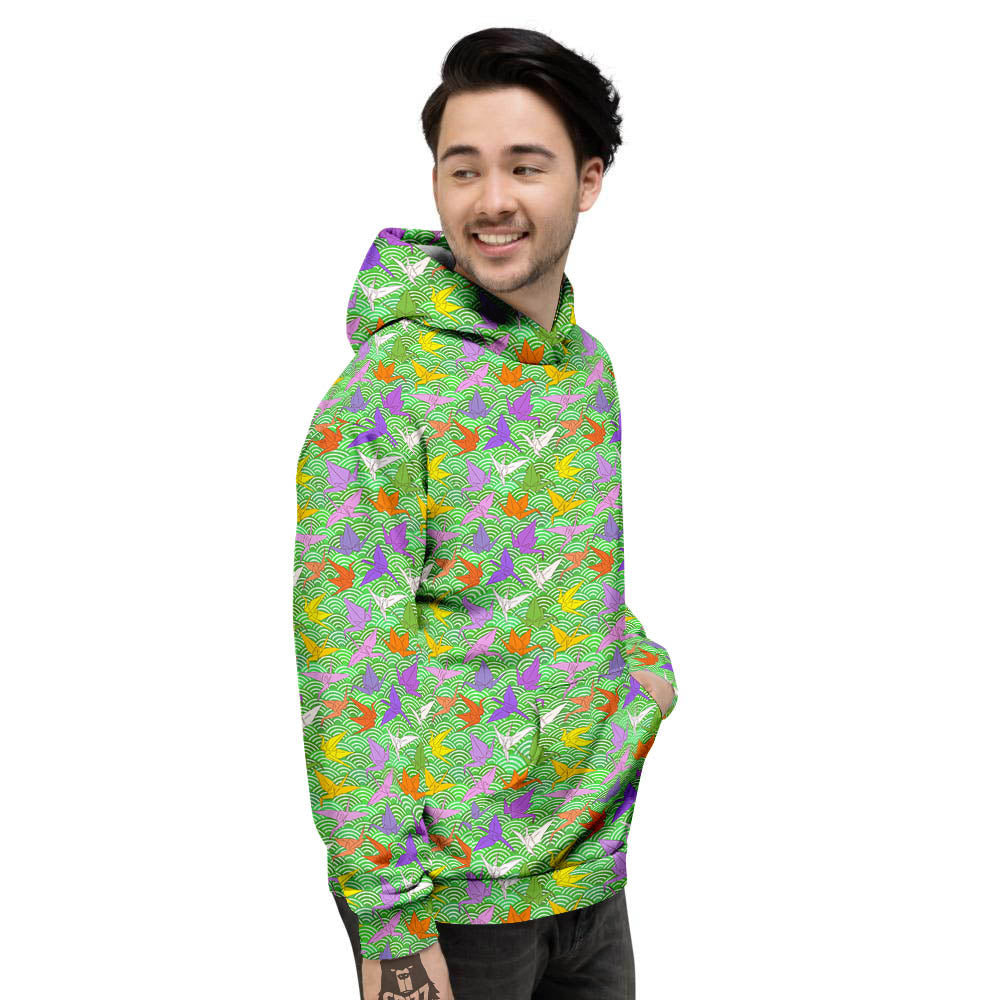 Origami Bird Colorful Print Pattern Men's Hoodie-grizzshop