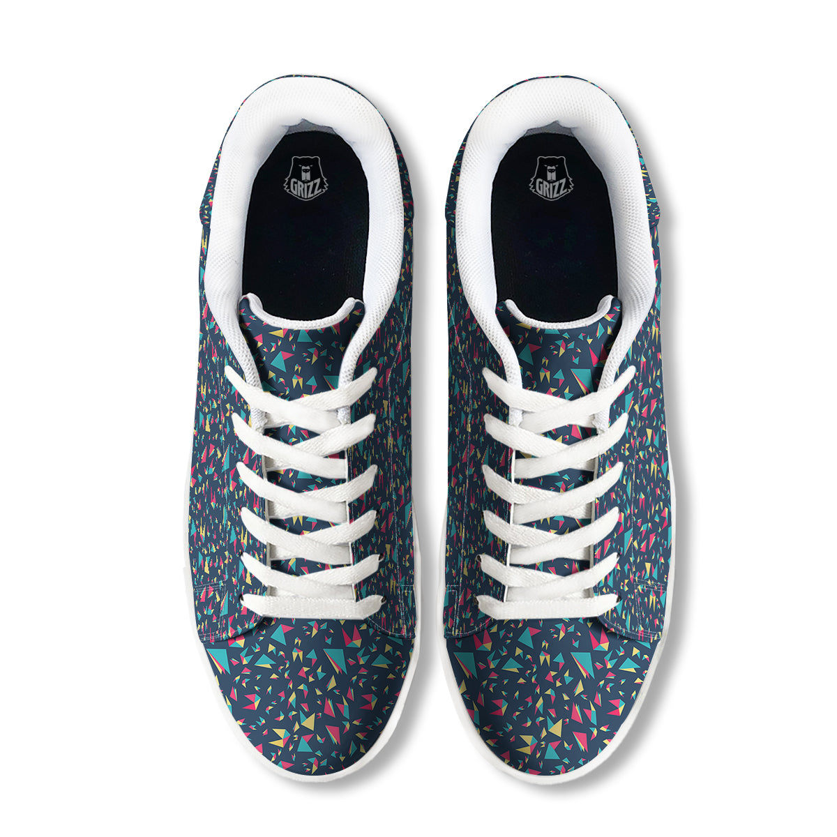 Origami Crane Colorful Print Pattern White Low Top Sneakers-grizzshop