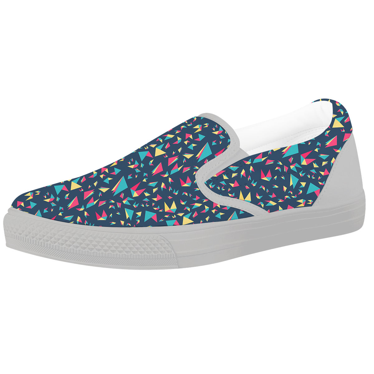 Origami Crane Colorful Print Pattern White Slip On Shoes-grizzshop