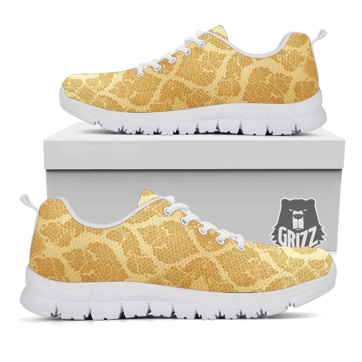 Ornament Thai Print Pattern White Sneaker-grizzshop
