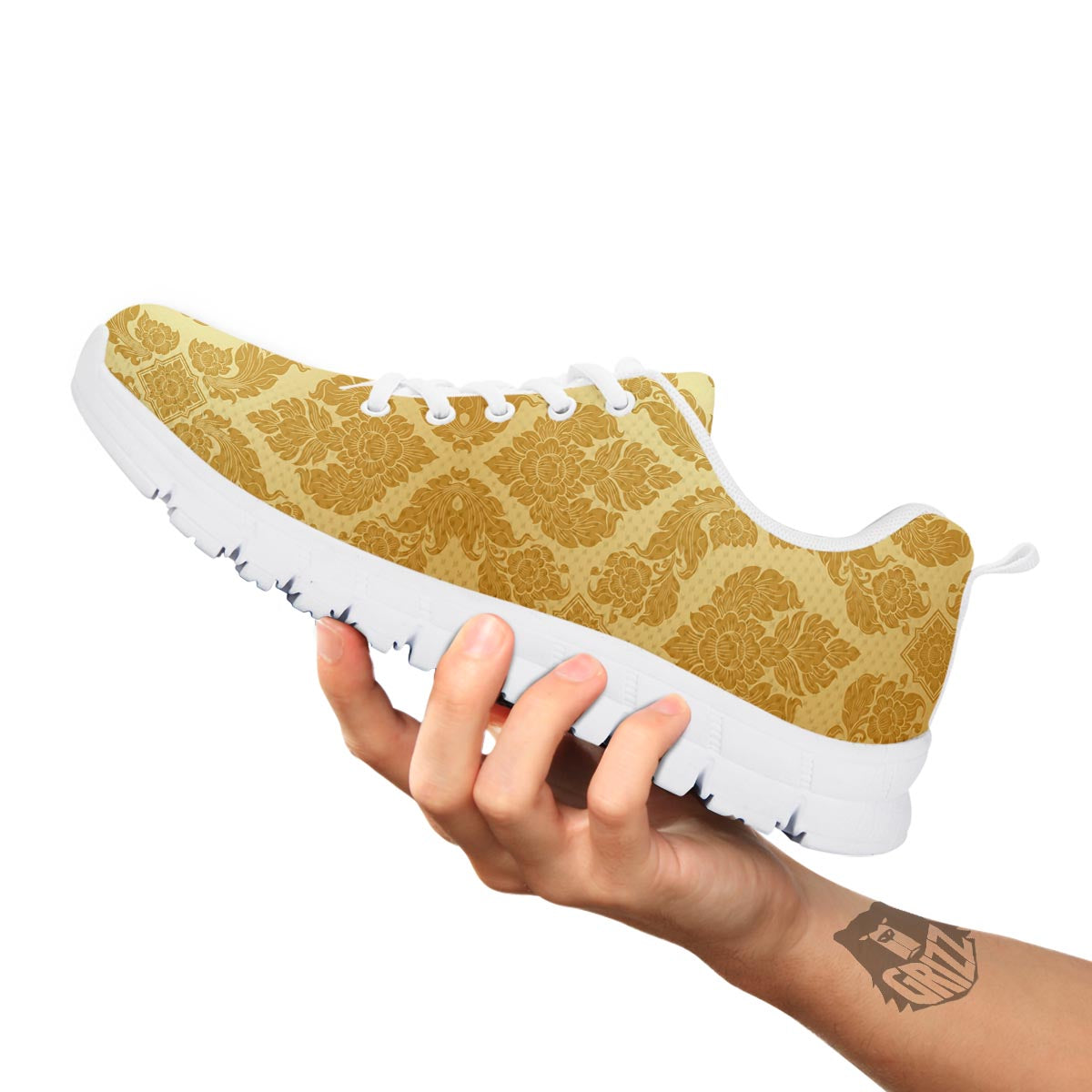Ornament Thai Print Pattern White Sneaker-grizzshop