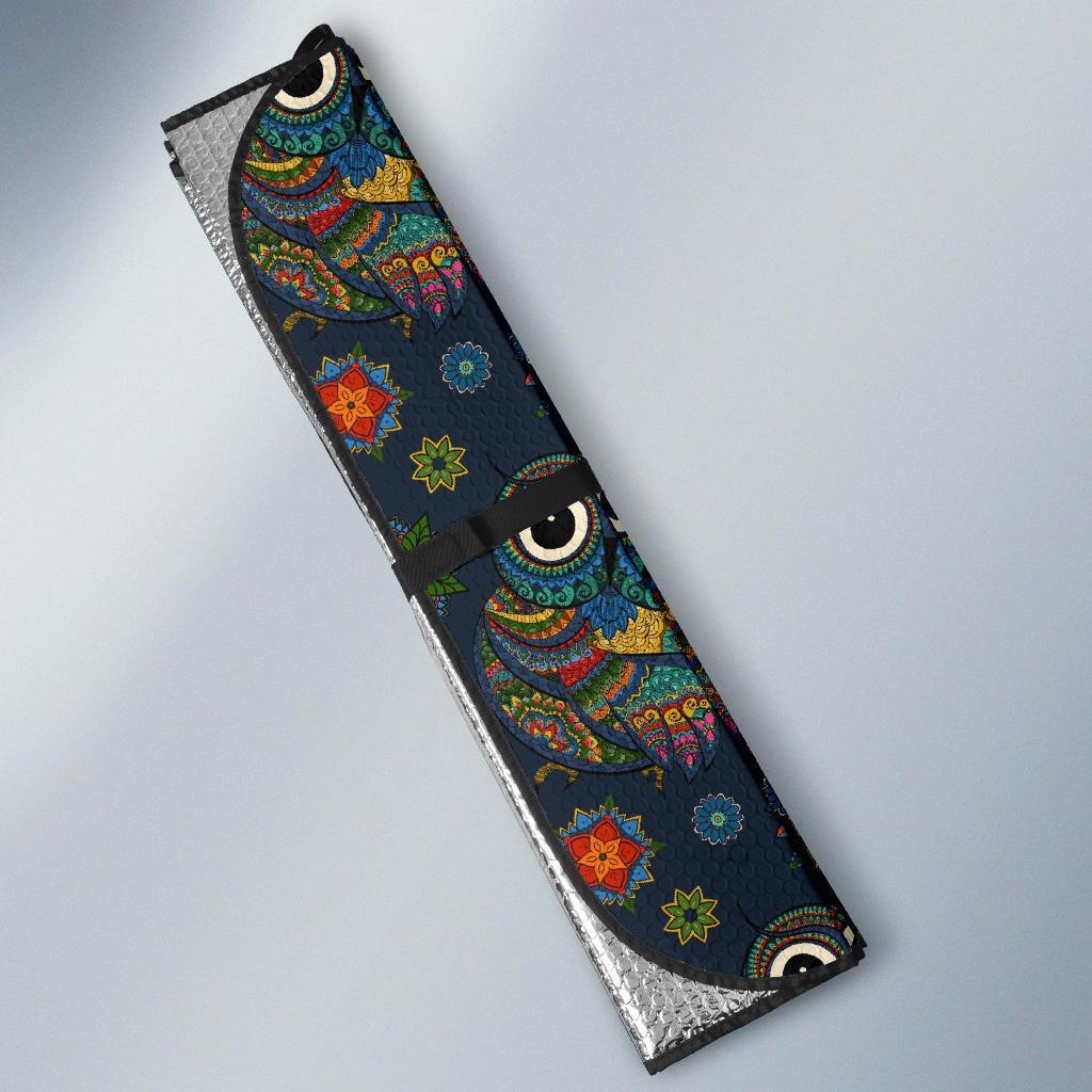 Ornamental Owl Print Pattern Car Sun Shade-grizzshop