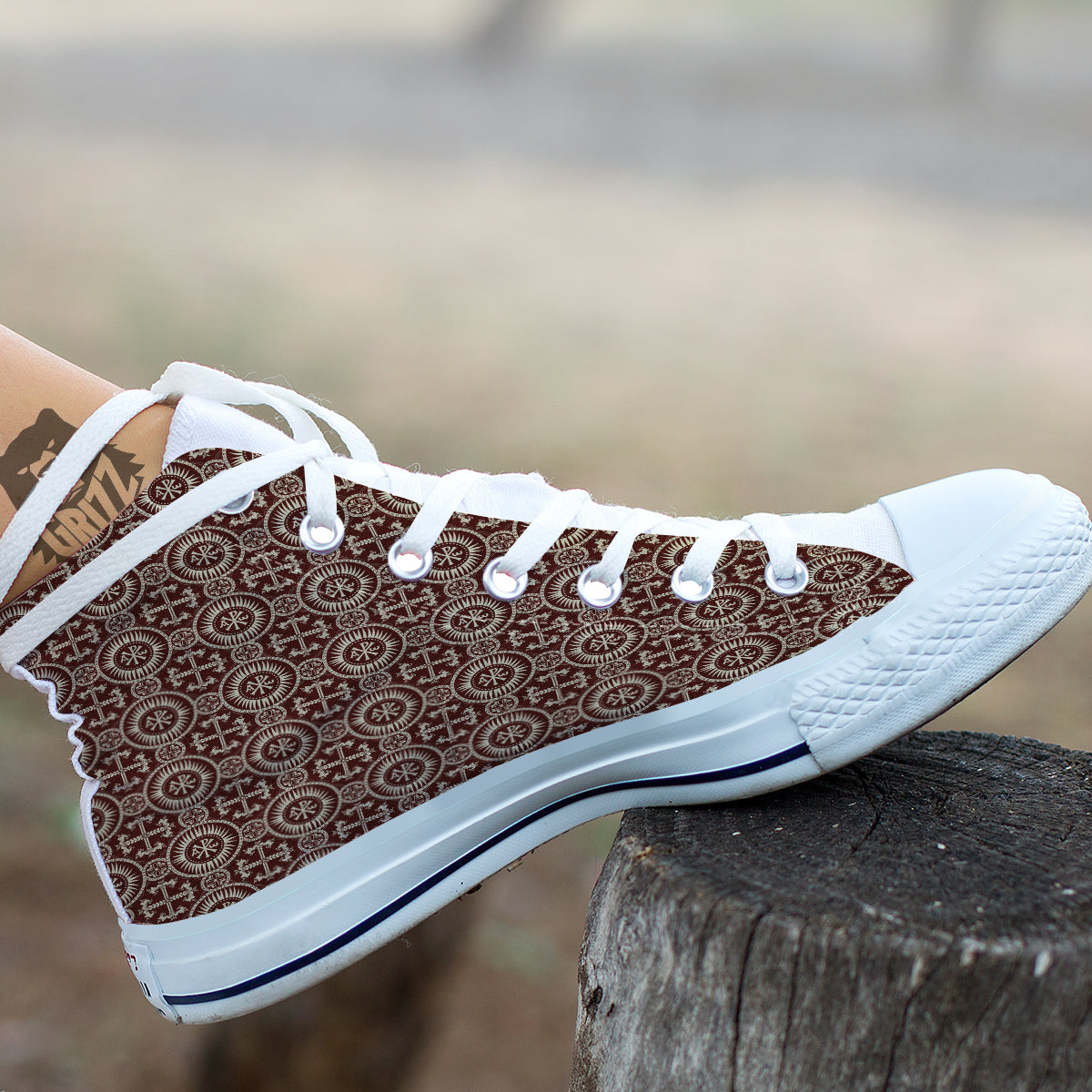 Orthodox Classic Print Pattern White High Top Shoes-grizzshop