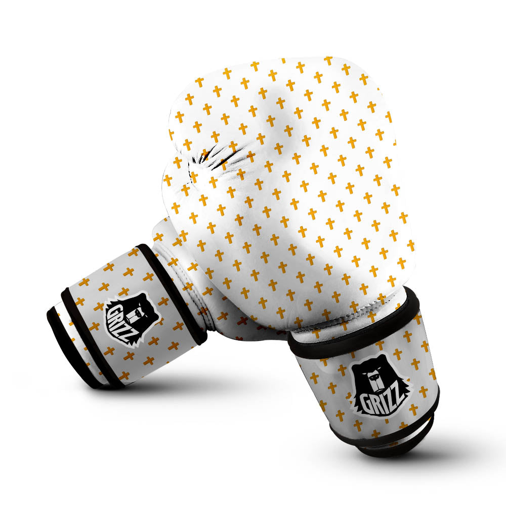 Orthodox Cross Print Pattern Boxing Gloves-grizzshop