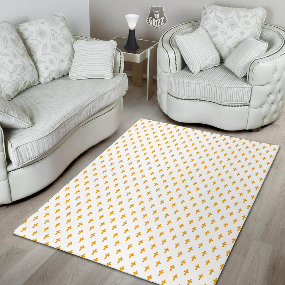 Orthodox Cross Print Pattern Floor Mat-grizzshop